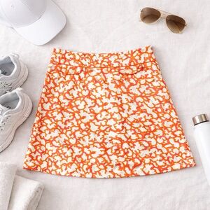 J. McLaughlin Coral-Print Skirt - Size 6 - Orange & White Resort Style